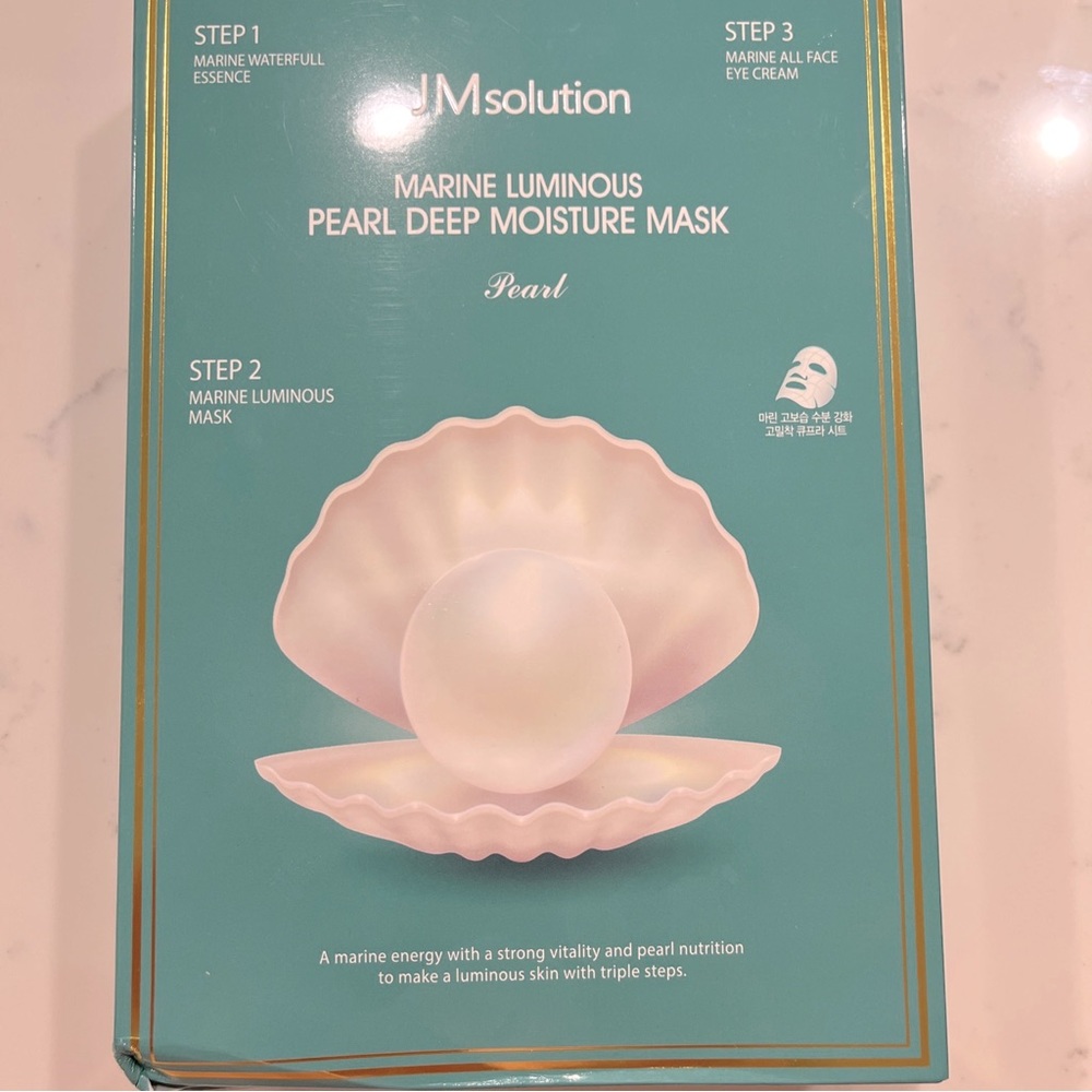 JM Solution Marine Luminous Pearl Deep Moisture Sheet Masks Pearl 25g 10 Sheets